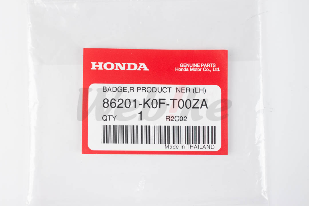 【HONDA Thailand 原廠零件】右車身徽章貼 86201-K0F-T00ZA