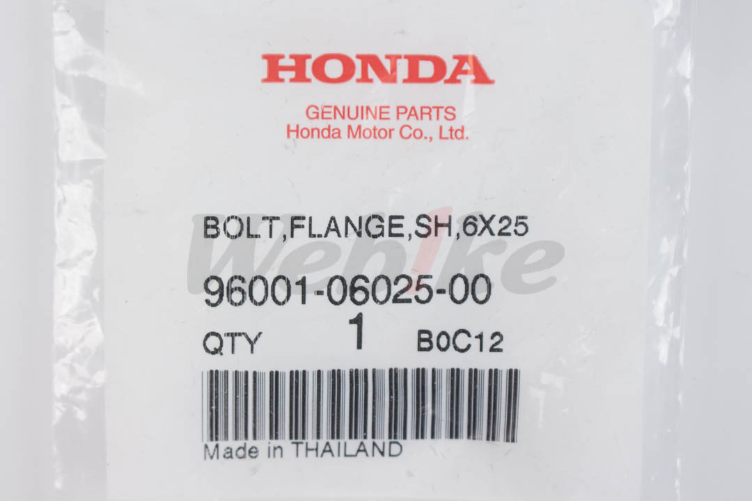 【HONDA Thailand 原廠零件】法蘭螺栓 96001-06025-00