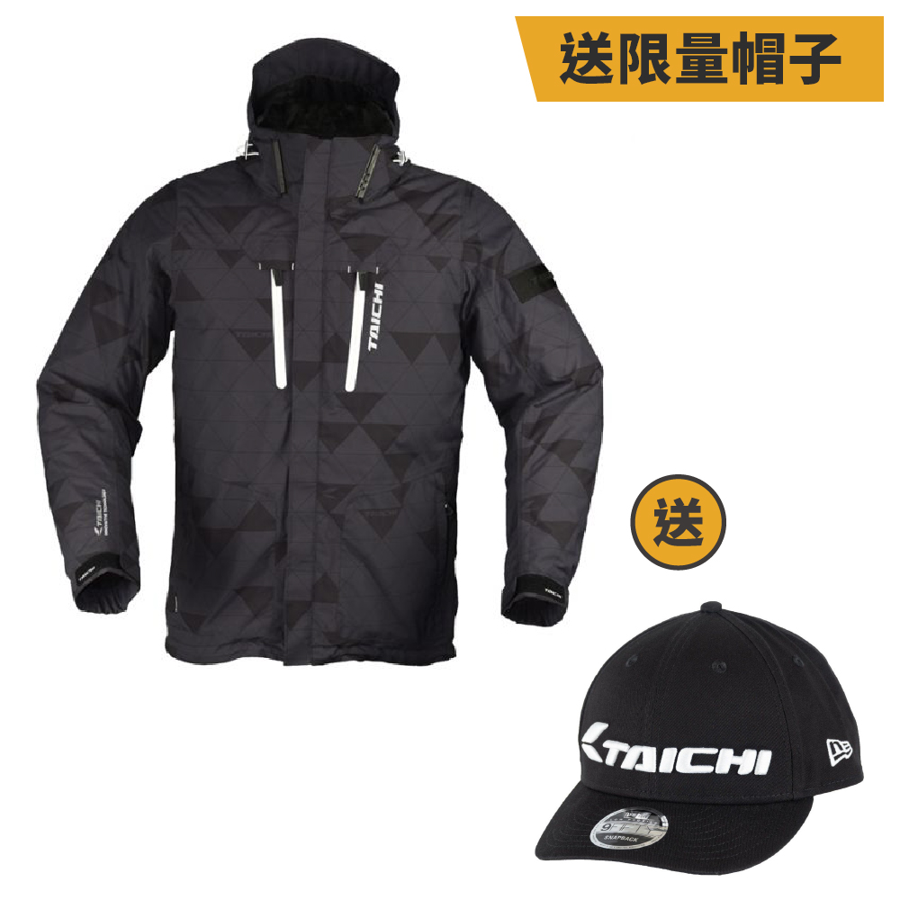 【RS TAICHI】【買就送】RSJ723 五件式護具連帽防摔衣 (尺寸：WM / DELTA黑)