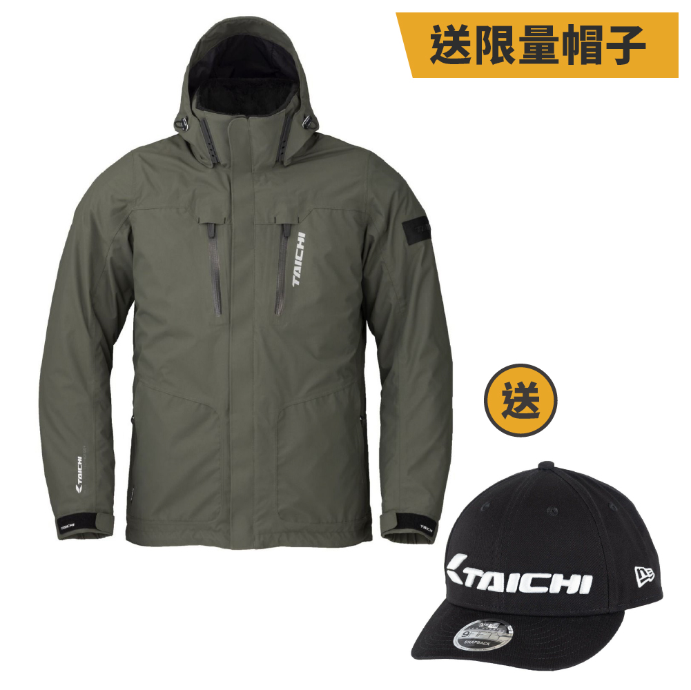 【RS TAICHI】【買就送】RSJ723 五件式護具連帽防摔衣 (尺寸：WL / 軍綠色)