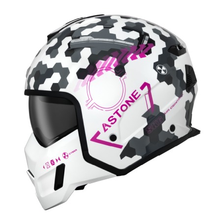 【ASTONE】SK6 VA3 彩繪 全罩式安全帽 (白桃)
