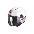 【Scorpion helmet】EXO-CITY STRADA四分之三安全帽 (白/銀/紅)