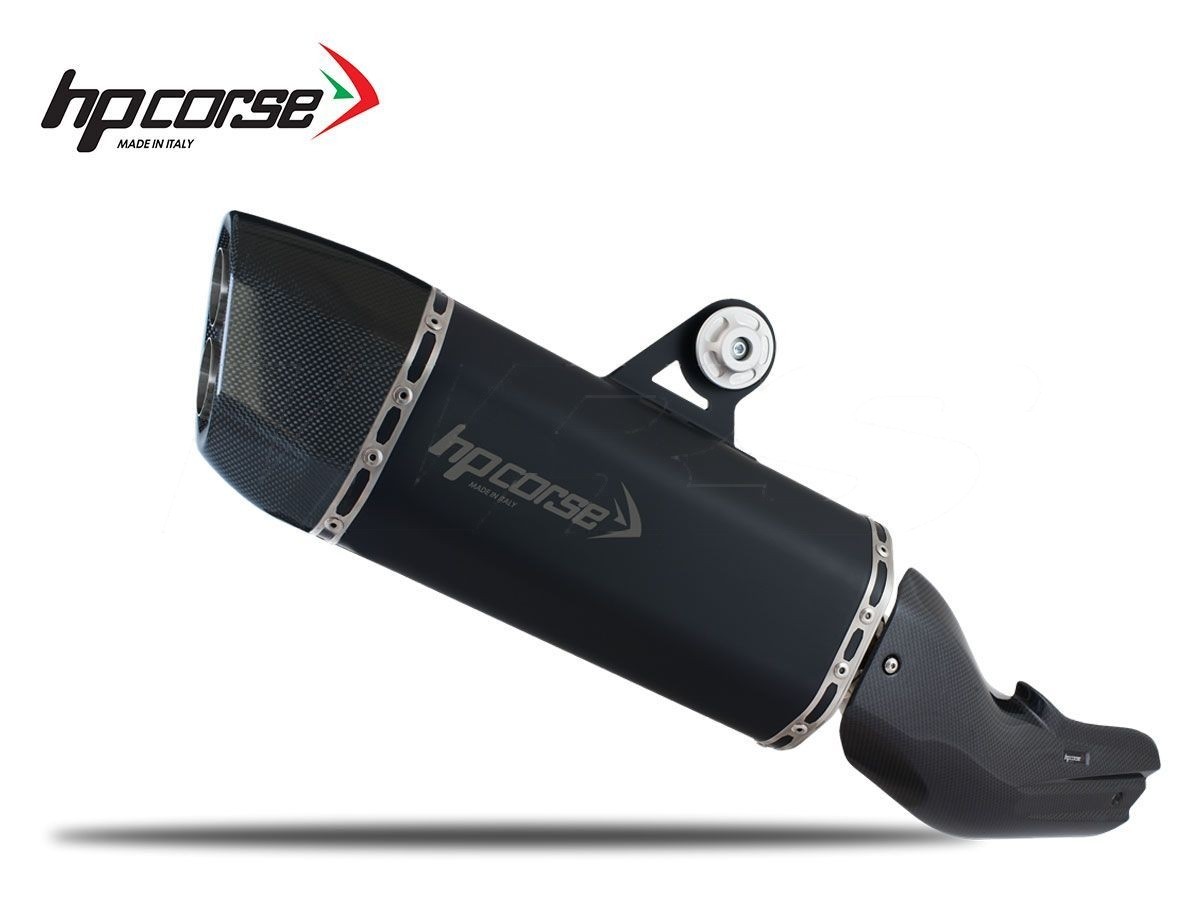 【HP Corse】SP-3短版尾段排氣管 (黑色不銹鋼/碳纖維防燙蓋)| Webike摩托百貨
