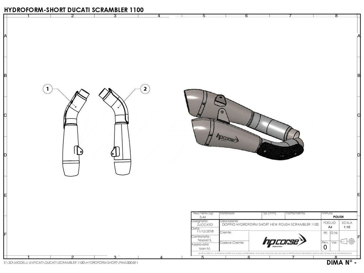 【HP Corse】HYDROFORM短版尾段排氣管 (黑色)| Webike摩托百貨