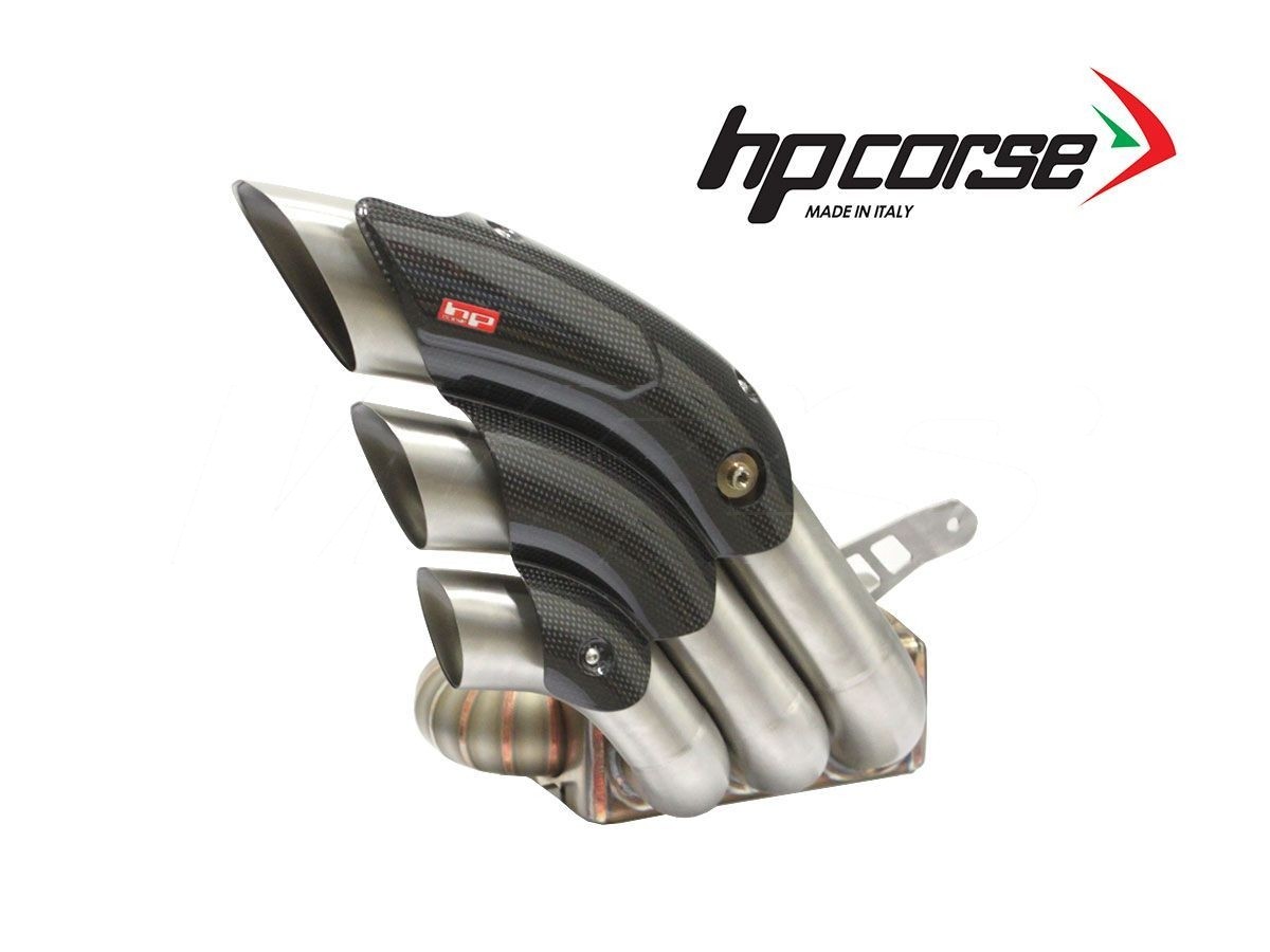 【HP Corse】HYDROTRE競技尾段排氣管 (緞面不銹鋼&碳纖維)| Webike摩托百貨