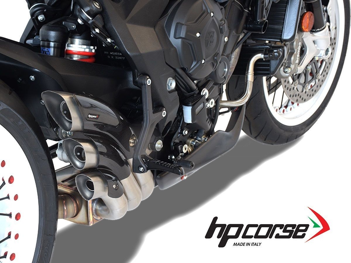 【HP Corse】HYDROTRE競技尾段排氣管 (緞面不銹鋼&碳纖維)| Webike摩托百貨
