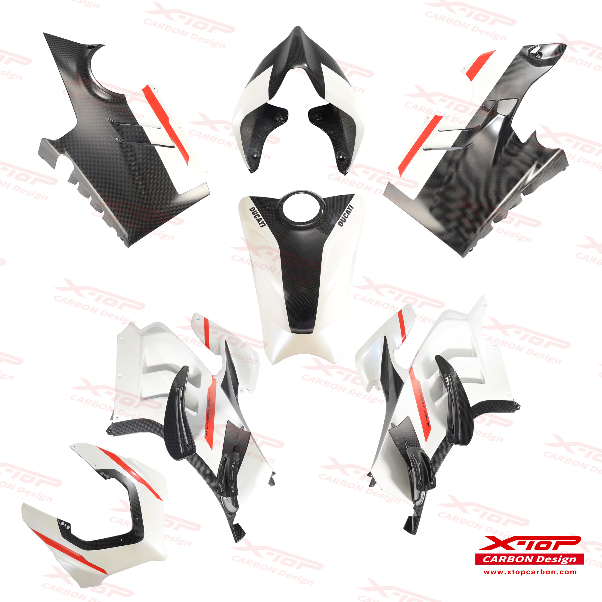 【X-TOP】碳纖維 V4 超輕量車殼套件 PANIGALE V4 (18-)