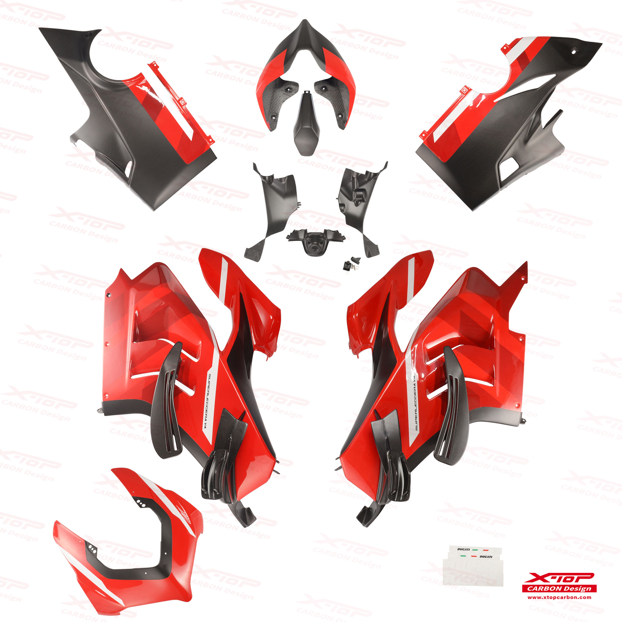 【X-TOP】碳纖維 V4 超輕量車殼套件 PANIGALE V4 (18-21)