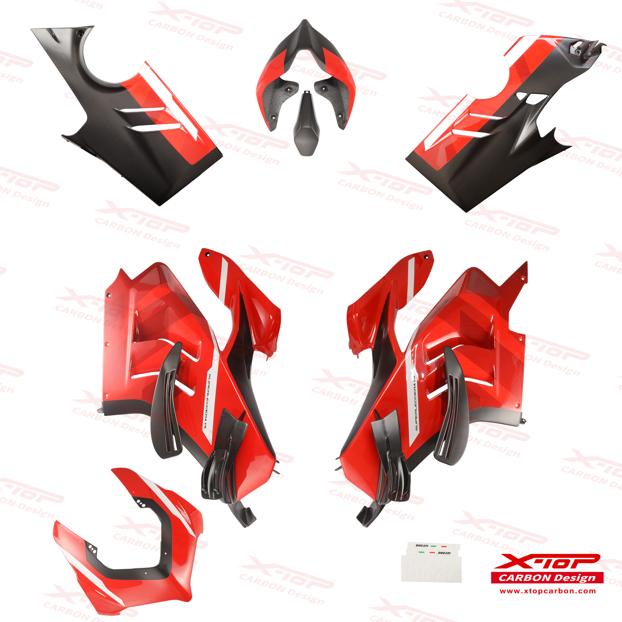 【X-TOP】碳纖維 V4 超輕量車殼套件 PANIGALE V4 (22-)