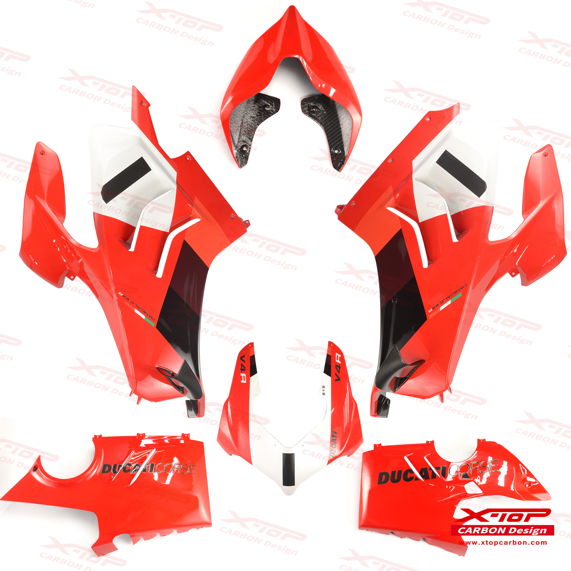 【X-TOP】碳纖維 V4R 車殼套件 PANIGALE V4 (18-)