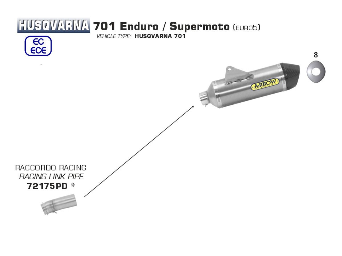 【ARROW】競技型連結管 Husqvarna 701 SUPERMOTO 2021| Webike摩托百貨