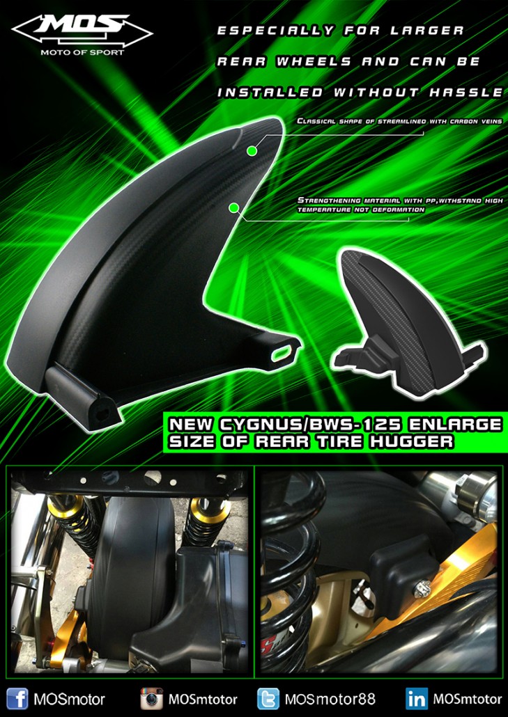 【MOS】加大後土除 (PP) 新勁戰 / BWS 125