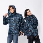 【Outperform】斜開雙拉鍊風雨衣+防水寬褲 背包款 (灰迷彩)| Webike摩托百貨