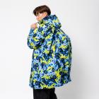 【Outperform 奧德蒙】長版風雨衣 背包款 (塗鴉藍迷彩)| Webike摩托百貨