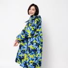 【Outperform 奧德蒙】長版風雨衣 背包款 (塗鴉藍迷彩)| Webike摩托百貨