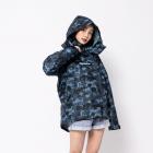 【Outperform 奧德蒙】斜開雙拉鍊 兩件式風雨衣 背包款 (灰迷彩)| Webike摩托百貨