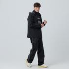 【Outperform】ACE半斜開雙拉練防水透氣兩件式雨衣 (太空黑)| Webike TW