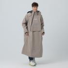 【Outperform 奧德蒙】背包款-ACE半斜開雙拉鍊防水透氣連身式雨衣 (奶茶)| Webike摩托百貨