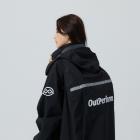 【Outperform】背包款-ACE半斜開雙拉鍊防水透氣連身式雨衣 (黑)| Webike TW