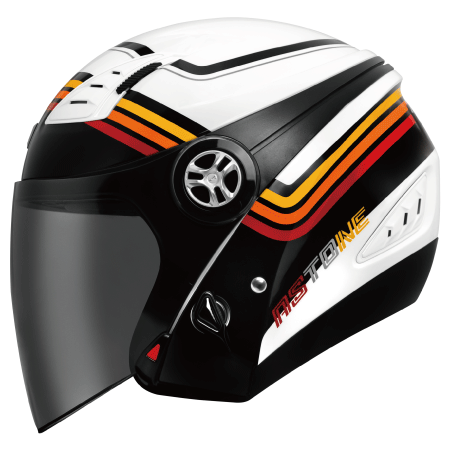 【ASTONE】DJ10A OO32 四分之三安全帽 (白/紅)