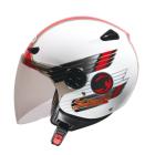 【ZEUS 瑞獅】ZS-210B DD65 四分之三安全帽 (白 / 紅)| Webike摩托百貨