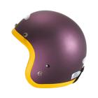 【ZEUS 瑞獅】ZS-383 復古四分之三安全帽 (消光閃銀暗紫 / 黃條)| Webike摩托百貨
