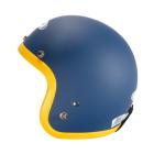 【ZEUS 瑞獅】ZS-383 復古四分之三安全帽 (啞光藍 / 黃條)| Webike摩托百貨