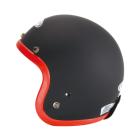 【ZEUS 瑞獅】ZS-383 復古四分之三安全帽 (消光黑 / 紅條)| Webike摩托百貨