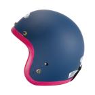 【ZEUS 瑞獅】ZS-383 復古四分之三安全帽 (啞光藍 / 紫紅條)| Webike摩托百貨