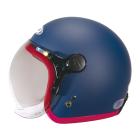 【ZEUS 瑞獅】ZS-382C 復古四分之三安全帽 (啞光藍 / 紫紅條)| Webike摩托百貨