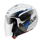 【ZEUS 瑞獅】ZS-213 AX6 四分之三安全帽 (白 / 藍)| Webike摩托百貨