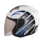 【ZEUS 瑞獅】ZS-609 I13 四分之三安全帽 (白藍)| Webike摩托百貨