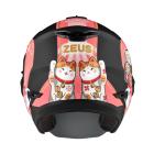 【ZEUS 瑞獅】ZS-613B AJ42 彩繪 四分之三安全帽 (消光黑/桃紅)| Webike摩托百貨