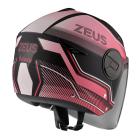 【ZEUS 瑞獅】ZS-612A AD17 彩繪 四分之三安全帽 (消光黑/粉紅)| Webike摩托百貨