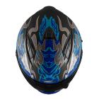【ZEUS】ZS-613H AJ48 彩繪 四分之三安全帽 (消光黑/藍)| Webike摩托百貨