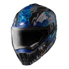 【ZEUS】ZS-613H AJ48 彩繪 四分之三安全帽 (消光黑/藍)| Webike摩托百貨