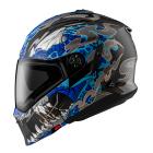 【ZEUS】ZS-613H AJ48 彩繪 四分之三安全帽 (消光黑/藍)| Webike摩托百貨