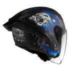 【ZEUS 瑞獅】ZS-631 BS3 萊恩 彩繪 四分之三安全帽 (消光黑/藍)| Webike摩托百貨