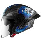 【ZEUS 瑞獅】ZS-631 BS3 萊恩 彩繪 四分之三安全帽 (消光黑/藍)| Webike摩托百貨