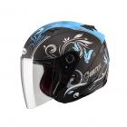 【G-MAX】Of77 safety helmet (butterfly 3)- extinction black/blue| Webike TW