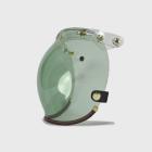 【feture helmet】Dark brown leather TOP_PP button goggles (green)| Webike TW