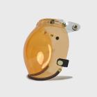 【feture helmet】Dark brown leather TOP_PP button goggles (orange)| Webike TW