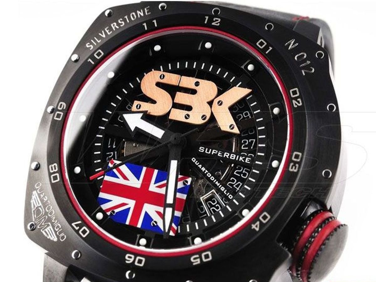 【Quartodimiglio】腕錶 SBK SUPERBIKE AUTOMATIC FLAG SILVERSTONE TITANIUM| Webike摩托百貨