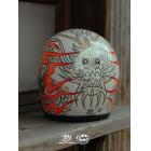 【Gallop kustom kulture】MAKOTO 小林誠×GALLOP 聯名安全帽 (竜) 限量款 復古安全帽 (水泥綠）| Webike摩托百貨