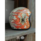 【Gallop kustom kulture】MAKOTO 小林誠×GALLOP 聯名安全帽 (竜) 限量款 復古安全帽 (奶白色）| Webike摩托百貨
