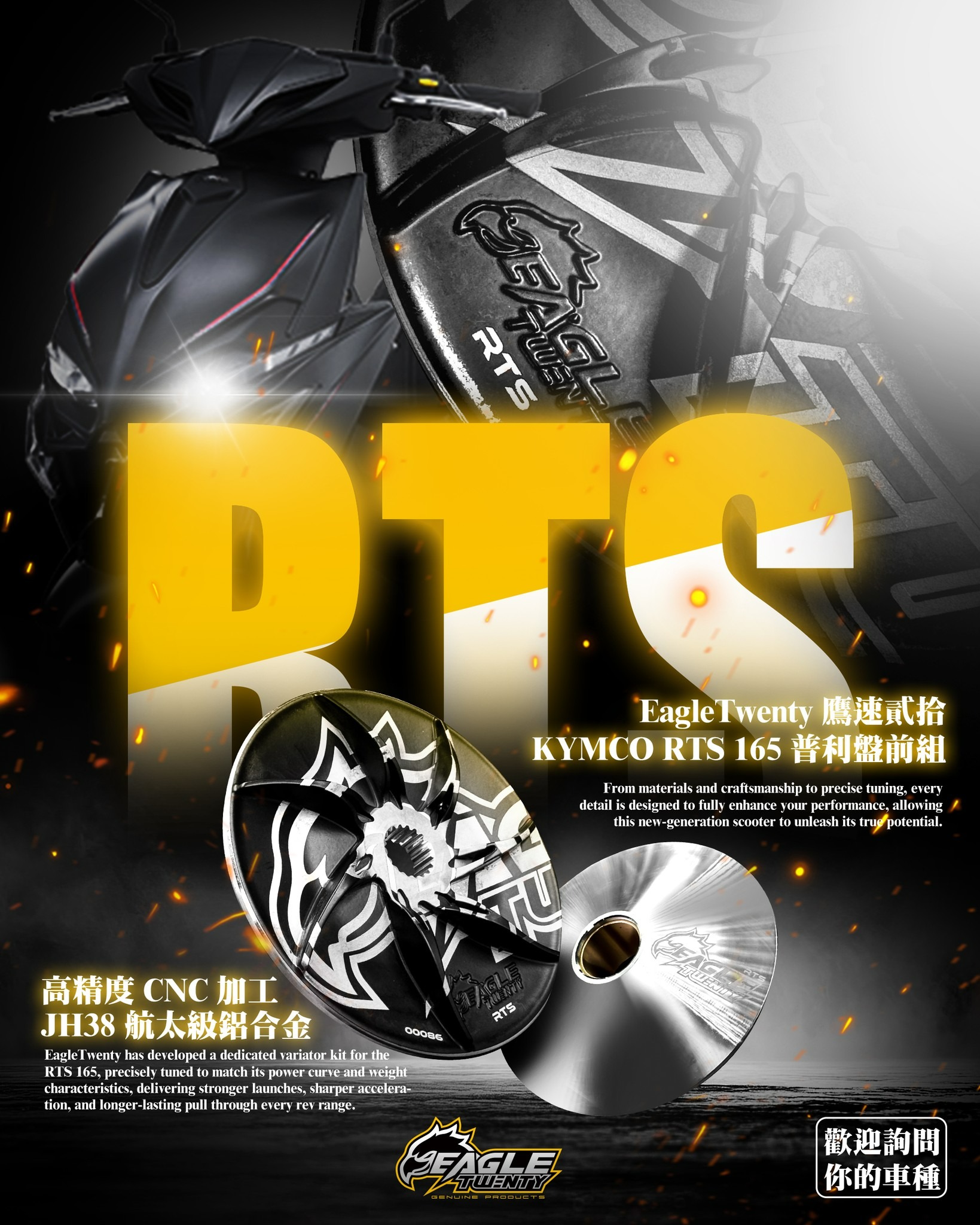 【EagleTwenty 鷹速貳拾】傳動普利盤前組 RTS 135 / R 165