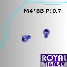 【ROYAL-TI6AL4V】ROYAL 鈦合金 錐形螺絲 M4*8B P:0.7| Webike摩托百貨