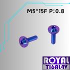 【ROYAL-TI6AL4V】ROYAL 鈦合金 飛碟頭螺絲 M5*15F P:0.8| Webike摩托百貨