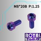 【ROYAL-TI6AL4V】ROYAL 鈦合金 錐形螺絲 M8*20B P:1.25 幻彩藍| Webike摩托百貨