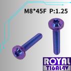 【ROYAL-TI6AL4V】ROYAL 鈦合金 飛碟頭螺絲 M8*45F P:1.25 幻彩藍| Webike摩托百貨